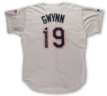 1998 Tony Gwynn San Diego Padres Game Used and Signed Road Jersey (MEARS)